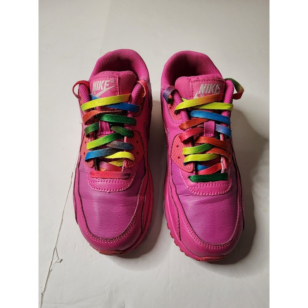 Nike Air Max 90 Sneakers Girls 4.5y Pink All Leather Vintage